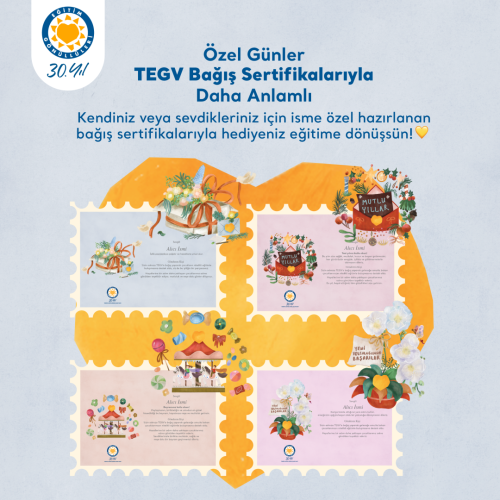 TEGV Yeni Bağış Sertifikaları 💛 içerik görseli.